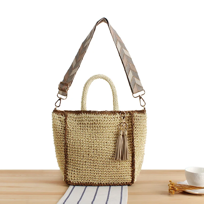 

Handmade Paper Rope Crossbody Bags for Women Summer Woven Beach Bag Tote Handbags Bali Travel Straw Shoulder Bag Shopper Purses