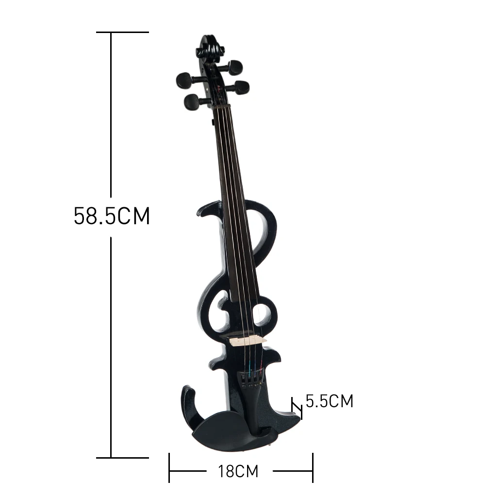 Electric Violin Right Handed 4/4 Size Electric Silent Violin Fiddle Accessories W/4/4 Violin Bow & Fiddle Bridge & Violin Case