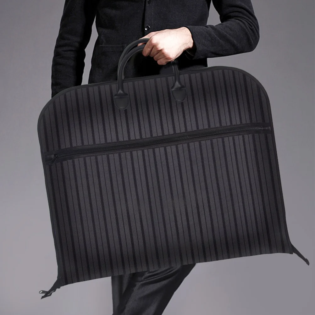 

Oxford Cloth Suit Cover Striped Suit Coat Bag Clothing Storage Bag Breathable Garment Suit Cover Clothes Dress Carrier Bag with