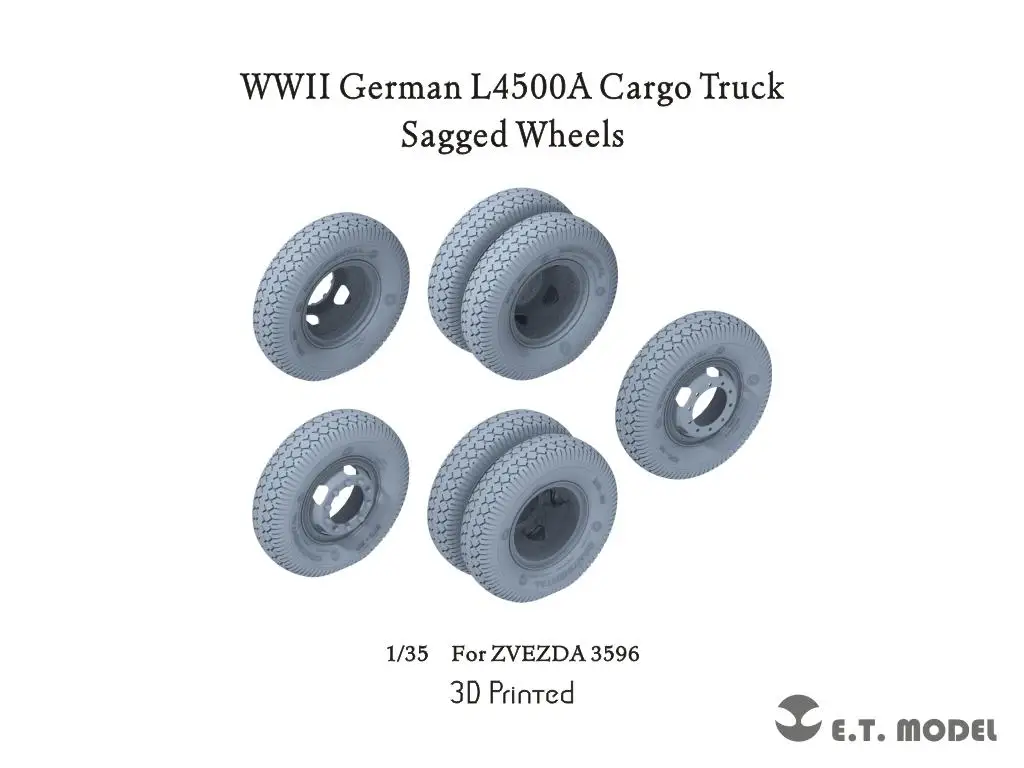 

ETModel P35-160 1/35, немецкие грузовые колеса L4500A времен Второй мировой войны, провисатые колеса для ZVEZDA 3596
