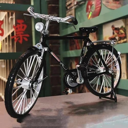 Modelo de aleación de bicicleta negra Retro, juguete de Metal fundido a presión, colección de simulación, regalos para niños, 1:10