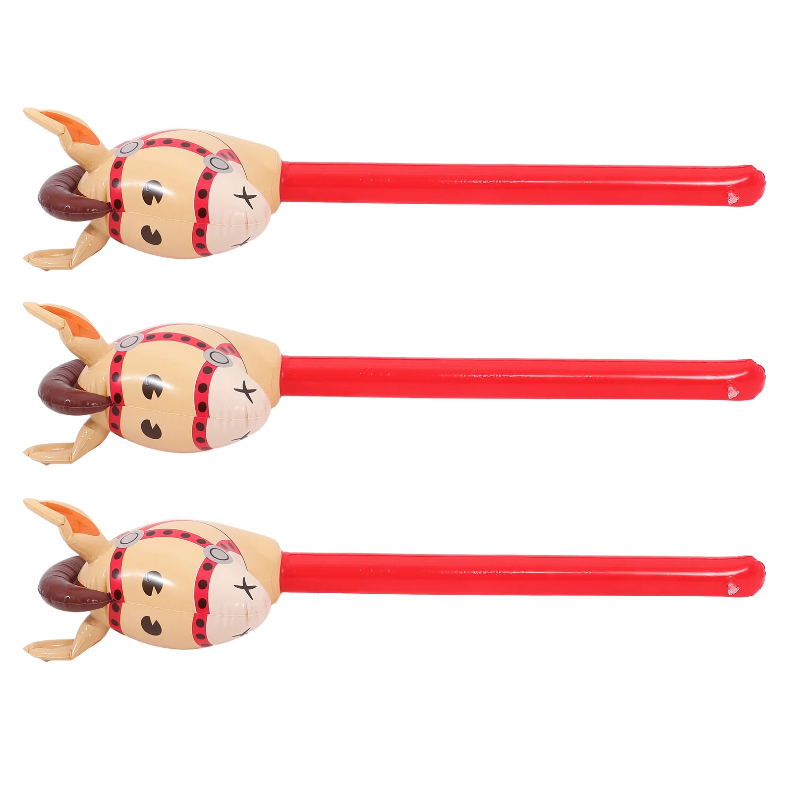 

3 Pcs Animal Long Stick Inflatable Horse Balloon Kids Toy Toys Girl Cartoon Birthday Party Supplies for Girls Pvc Decor Theme