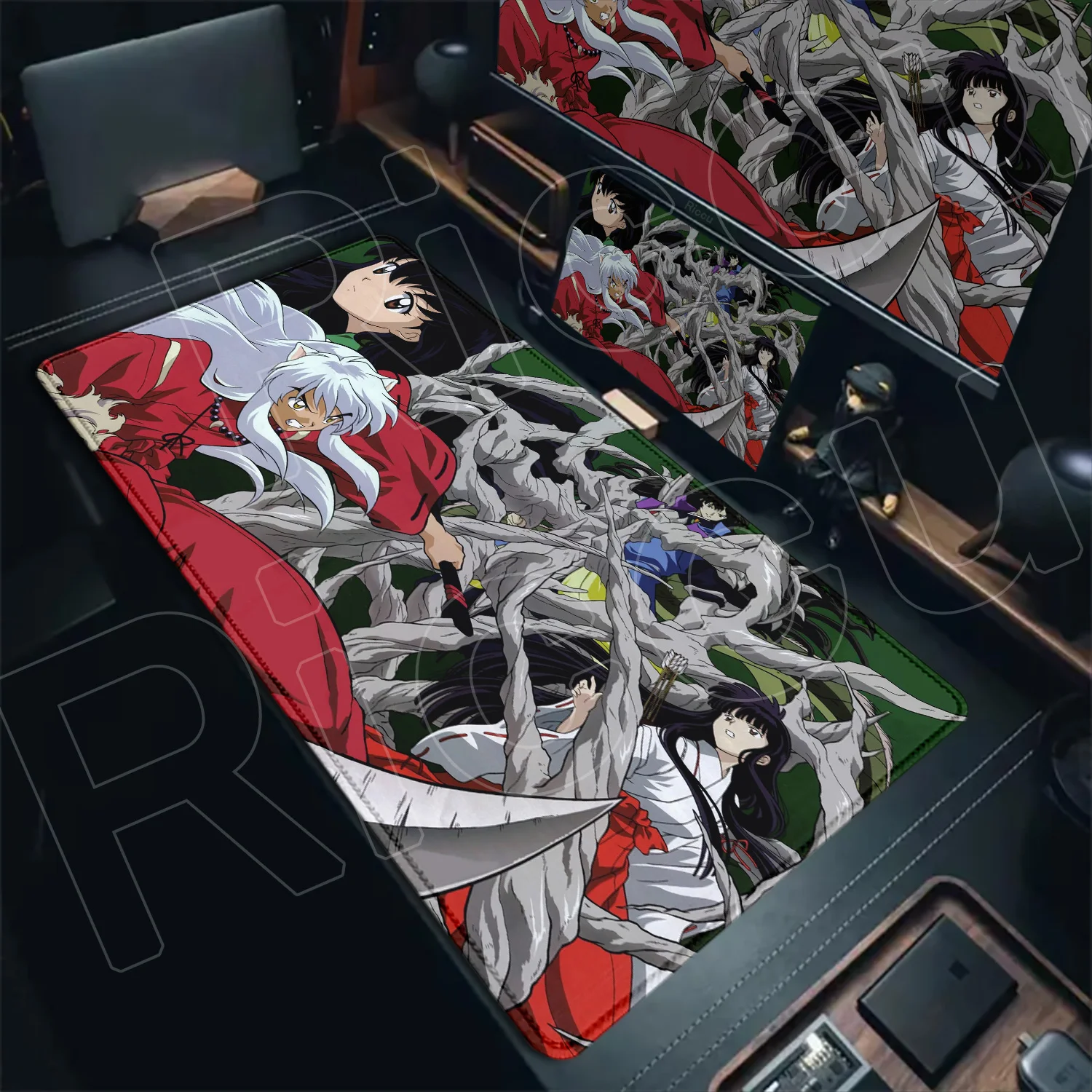 

Anime Inuyasha Mousepad HD Print Computer Gamer Lock Edge Keyboard Deskmat 40x90cm Rubber Mouse Pad XXL Table Protect Mouse Mats