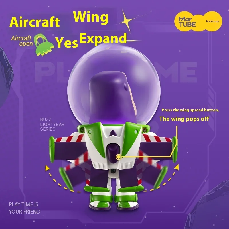 Buzz Lightyear bulle tête Led jouet à la mode lumière Toy Story Disney Figurine à collectionner boîte aveugle jouets périphériques cadeaux pour enfants