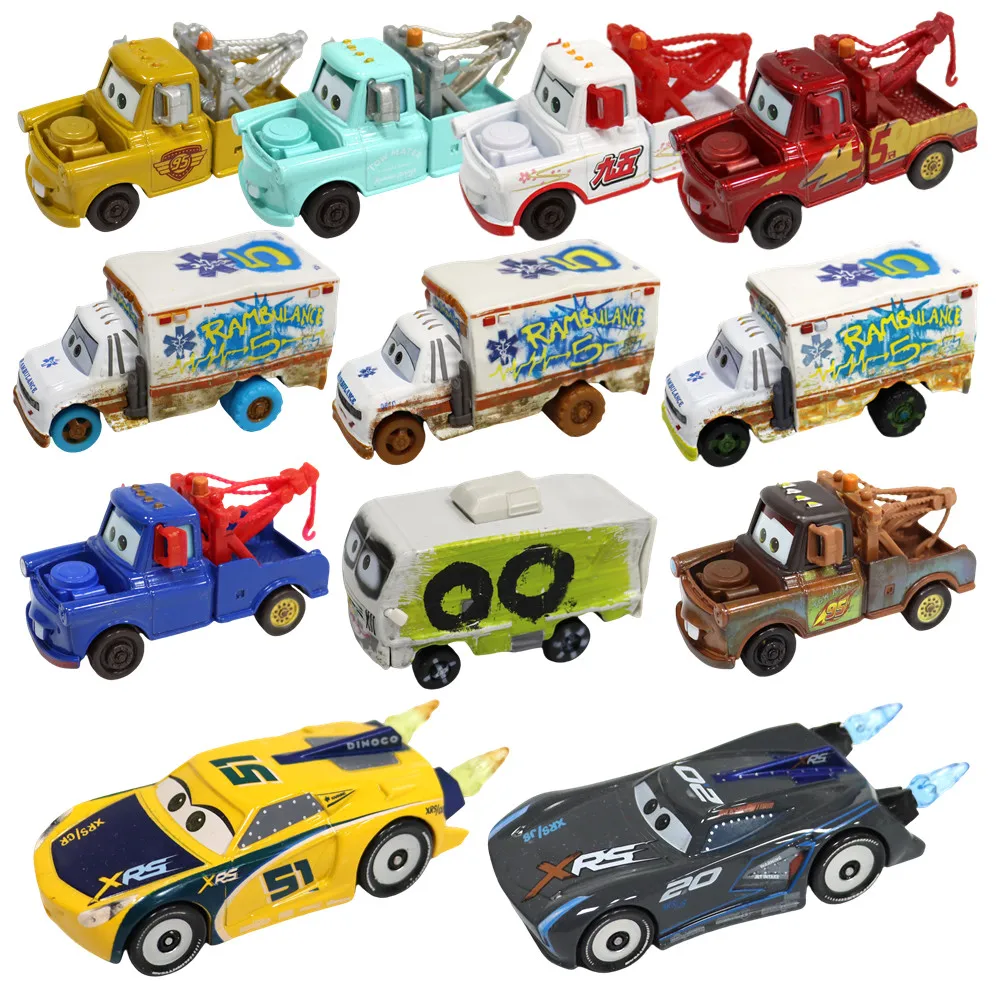 Alliage Disney Pixar Cars 3 Arvy Miss Fritter McQueen Mater M. Destruction 1:55 modèle de voiture en métal moulé sous pression jouet pour enfant cadeau d'anniversaire
