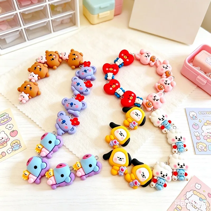 10pcs Kawaii Dog Bunny Cute Resin Charms For Jewelry Materials Flatbacks Bracelets Necklace Keychain Making Supplies Diy Decoden