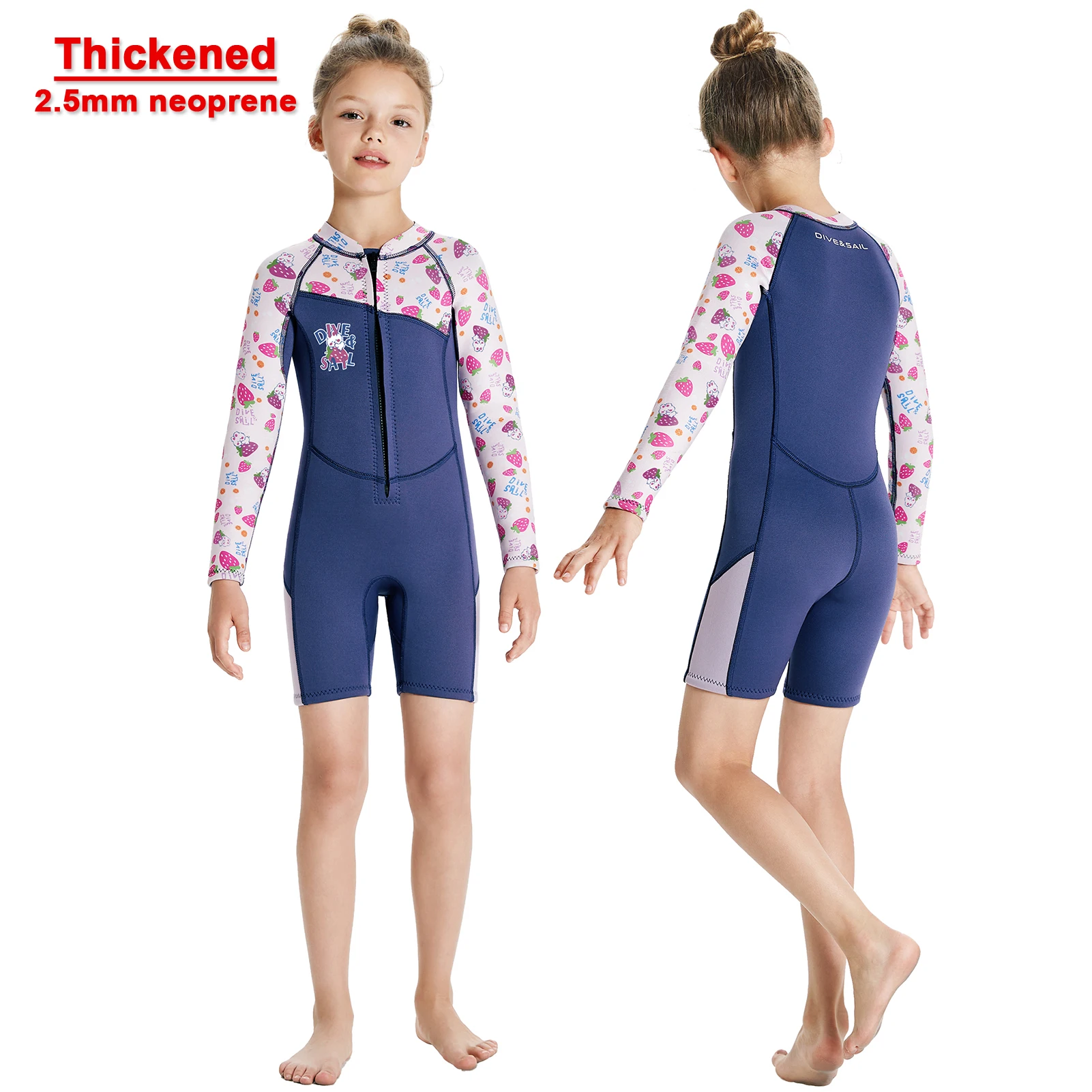 Traje de neopreno 2.5 mm una pieza manga larga para niños - imagen 4