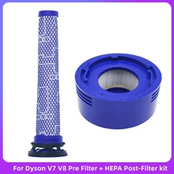 Kit de prefiltro y Post-filtro HEPA para Dyson V7 V8, accesorios de repuesto para aspiradora