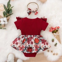 Robe d'été pour bébé fille, combinaison rayée avec nœud papillon, en coton, vêtements floraux pour nouveau-né, vêtements rampants pour bébé 3