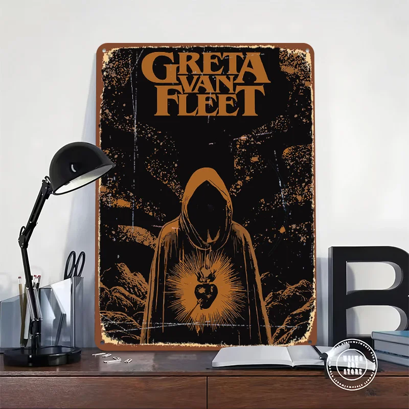 Greta Van Fleet Album Cover Metal Poster Customized Wall Art Retro Vintage Tinplate Signs for Man Cave Decoration Garage House