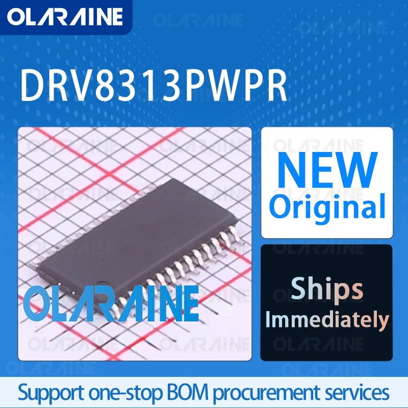 

1/5/10Pcs DRV8313PWPR HTSSOP-28 original ic chip Motor/Motion/Ignition Controllers and Drivers RoHS The output current is 2.5 A