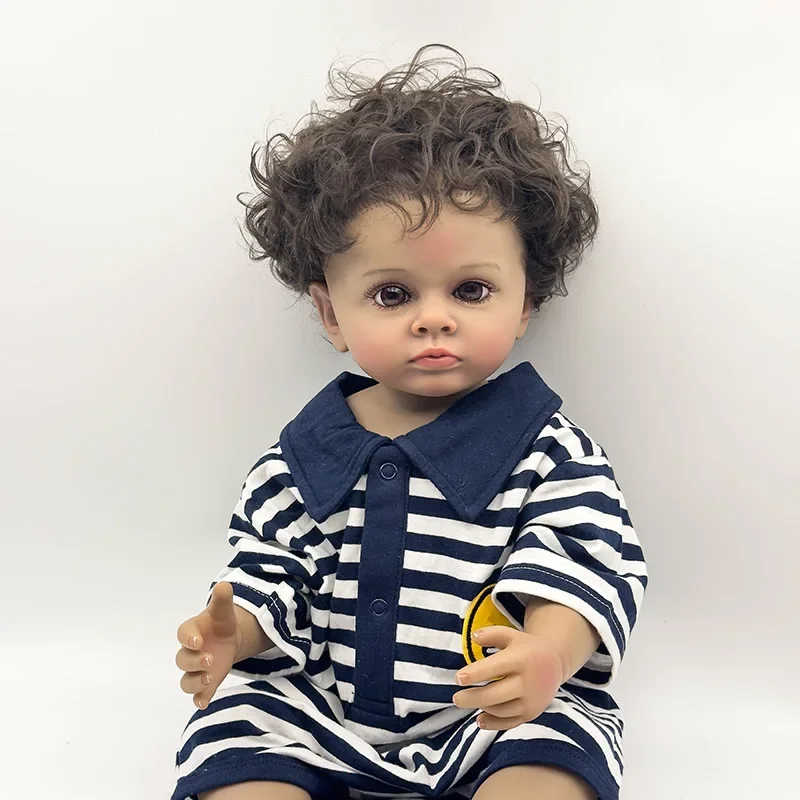 55CM Full Body Silicone Baby Girl Doll Tutti Finished Painted Bebe Reborn Dolls Hand-details Paint with Visible Veins 3D Skin