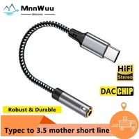 MnnWuu Type C to 3.5mm Female Headphone Jack Adapter TRR to USB C Aux Audio Dongle Cable Cord for Headphone Speaker Car Stereo