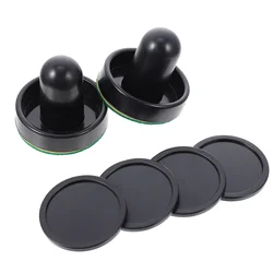 2 Sets Ice Hockey Machine Toys Air Pucks Pushers Portable Paddles Accessories Plastic Wear-resistant Handles