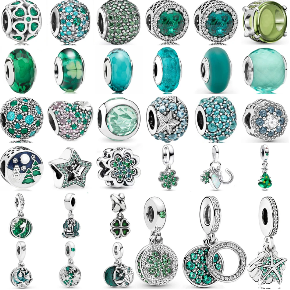 

2025 New New 925 silver Green Monstera Leaves Climbing Frog Dangle Charm Fit Necklace Exquisite Gifts Original Bracelet