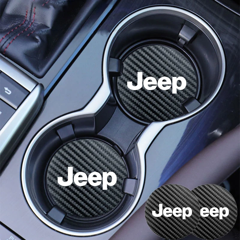 

2 шт. кожаные подставки для чашки с водой, противошумная подушка для Jeep Renegade Compass Grand Cherokee Wrangler Patriot Rubicon Liberty