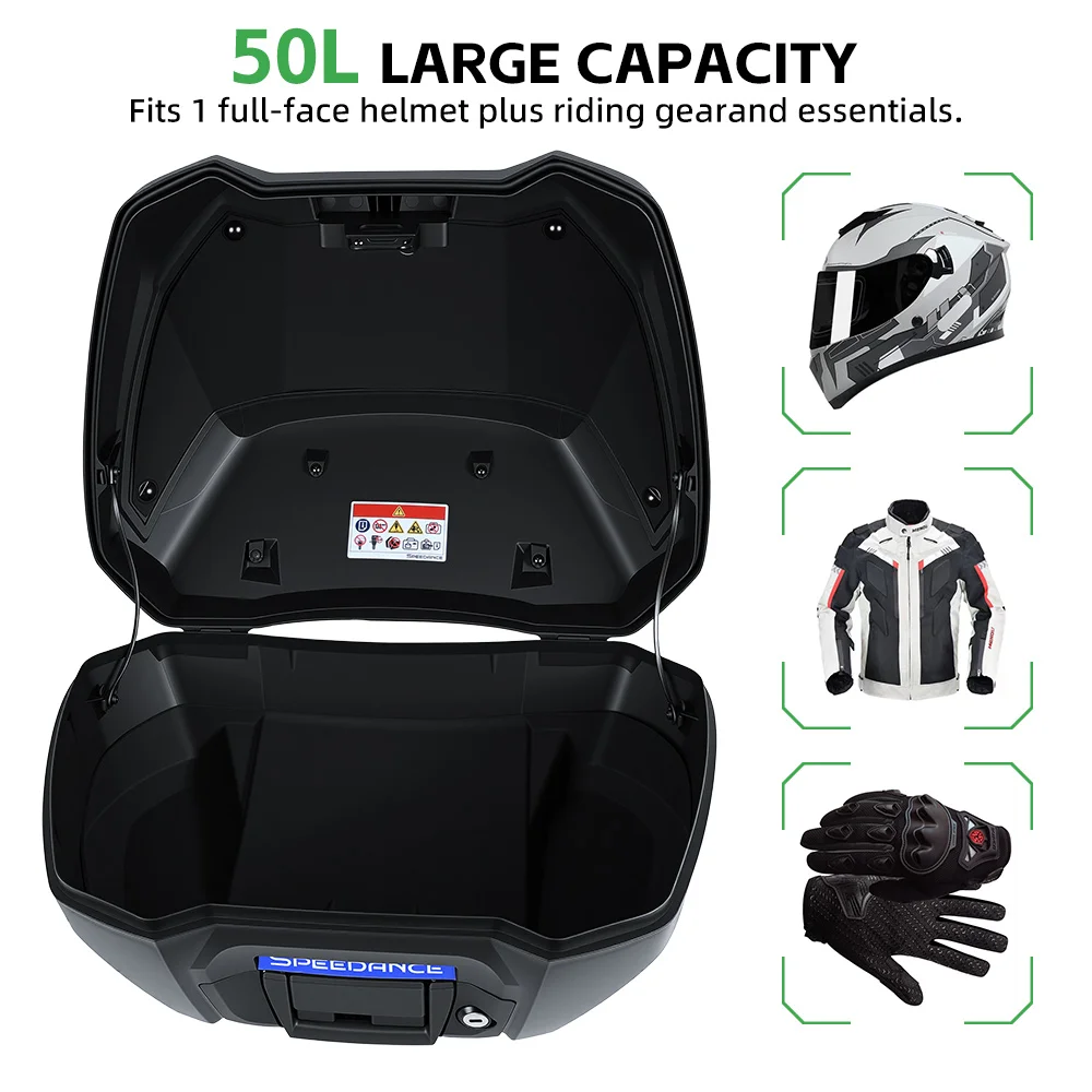 Dedicated 50L Motorcycle Top Luggage Box Fit Honda ADV350, Quick Release System, Unlock Directly With Original Mechanical Key