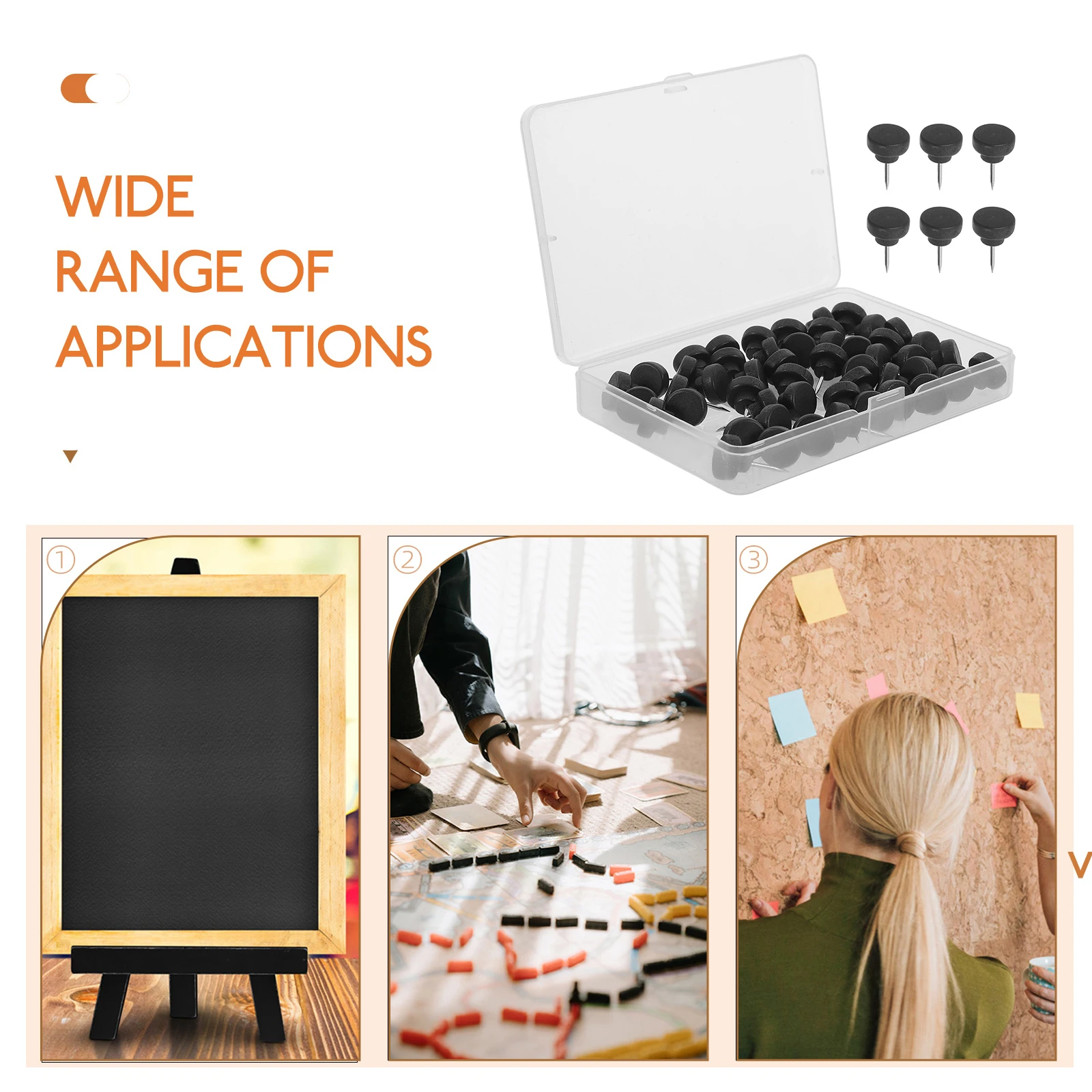 50 pcs Round Wooden Push Pins Decorative Thumb Tacks For Cork Board Bulletin Wall Map Calendar Photo Display Office Supplies