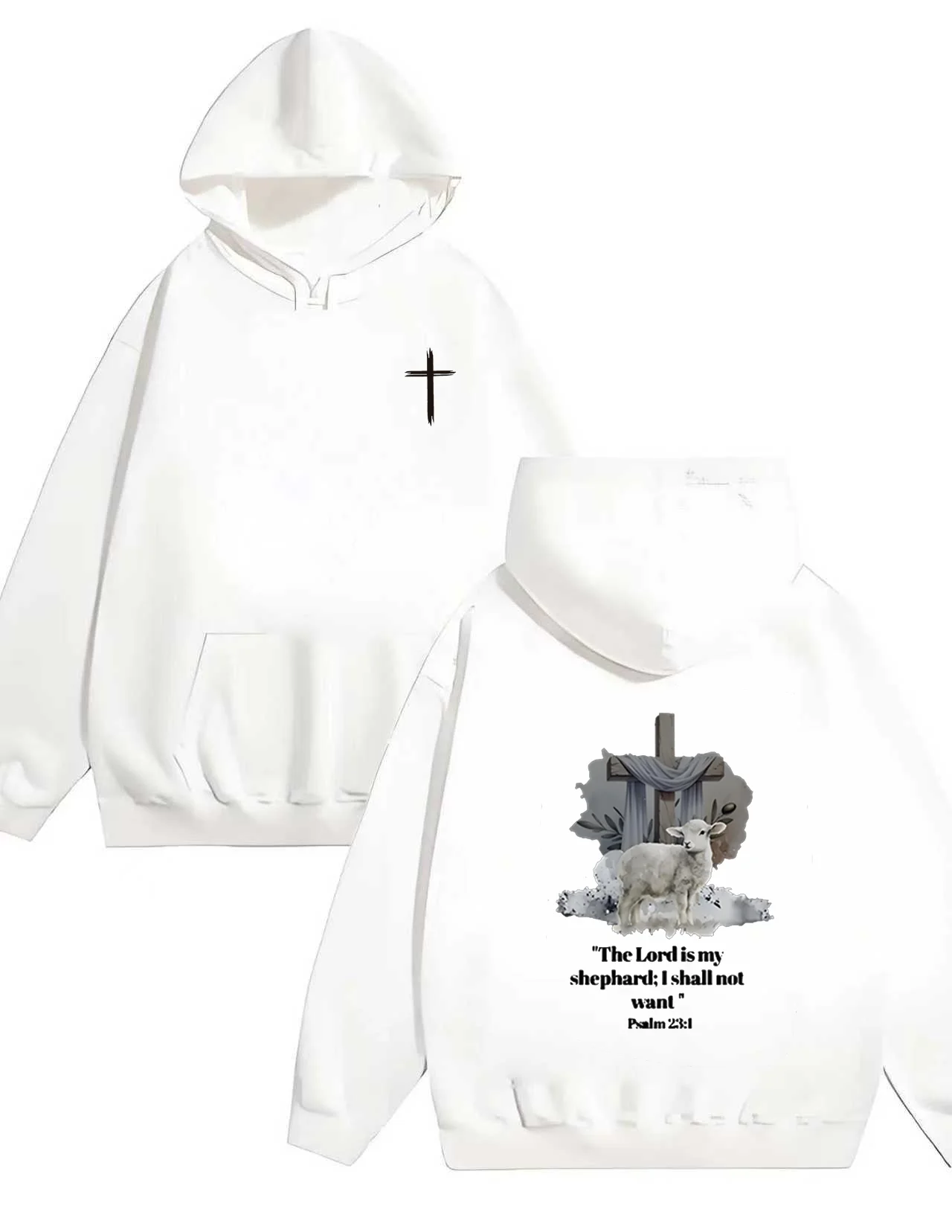 

2025 New Christ the Lord is My Shepherd сверхпрочная толстовка с капюшоном 330 г, подходящая для мужчин и женщин