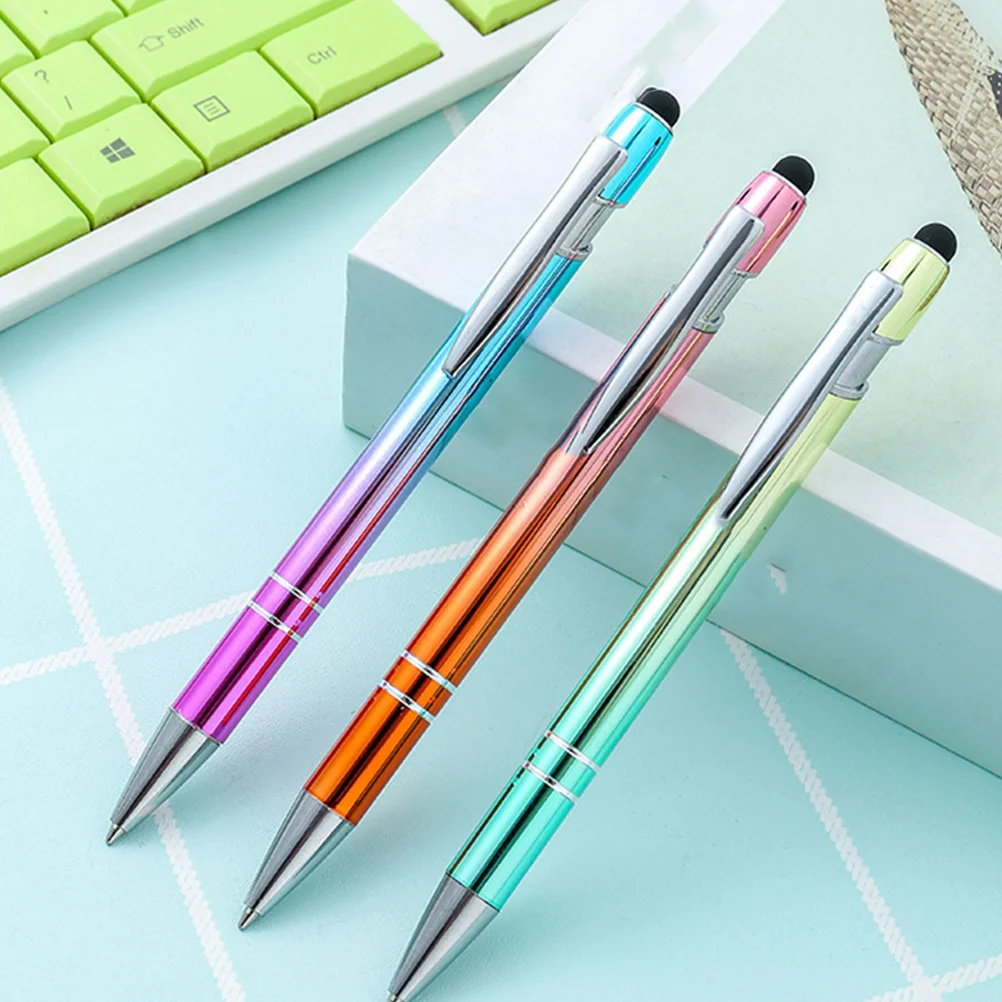 

6 шт. металлические стилусы яркие цвета, гладкие алюминиевые шариковые ручки для письма для офиса, школы, экзамена, портативные аксессуары для письма