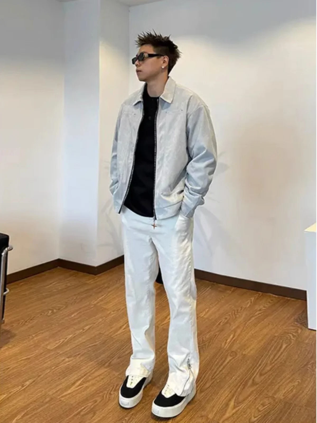 

Cleanfit Detroit Workwear Jaet Men's Suede Coat American Retro Lapel Autumn Winter Faionable Youth Loose Fit Anti-Wrinkle