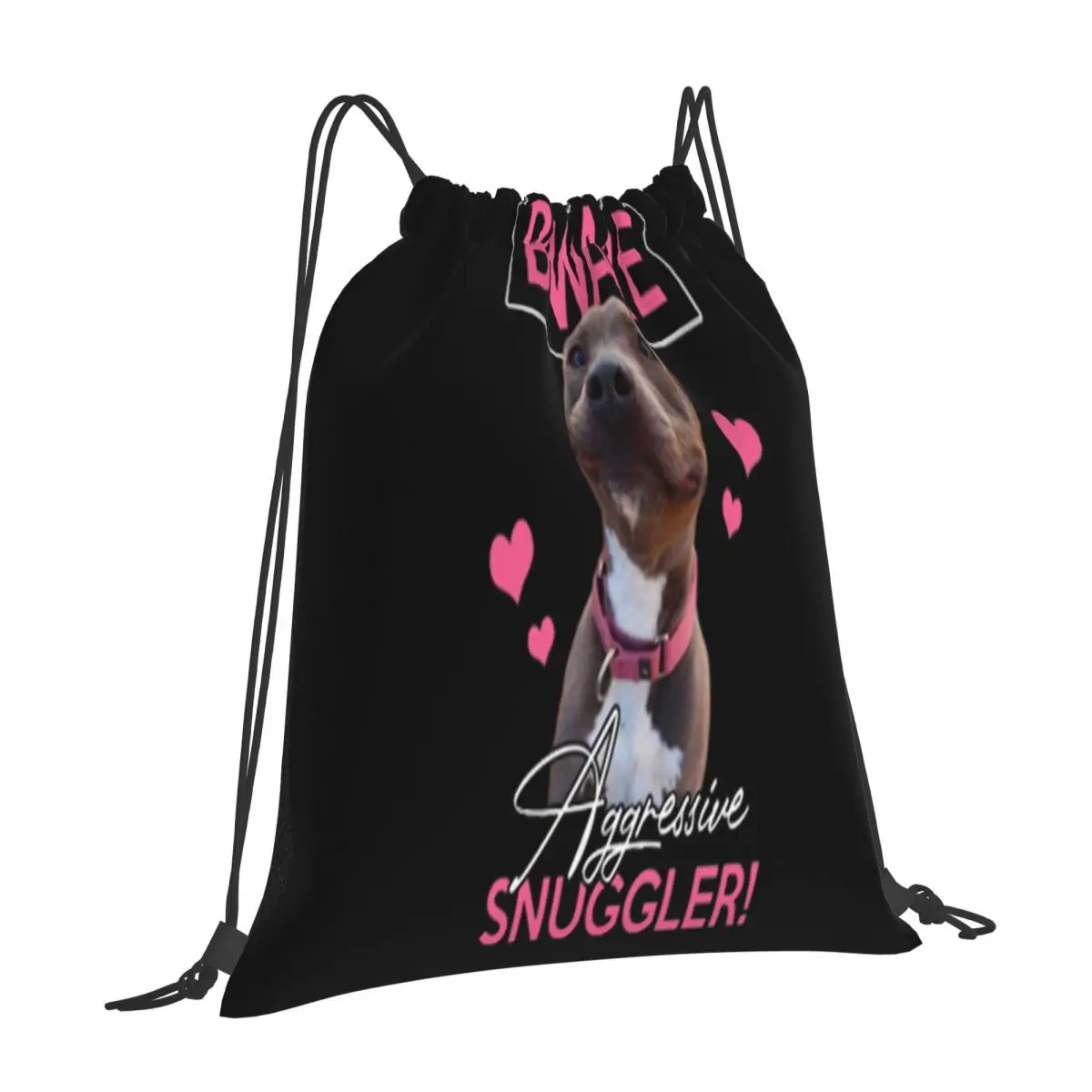 

Pitbull Beware Aggressive Snuggler New Design Latest Color Drawstring Bag Backpack Sports Trend Fabric Backpack Kids Backpack