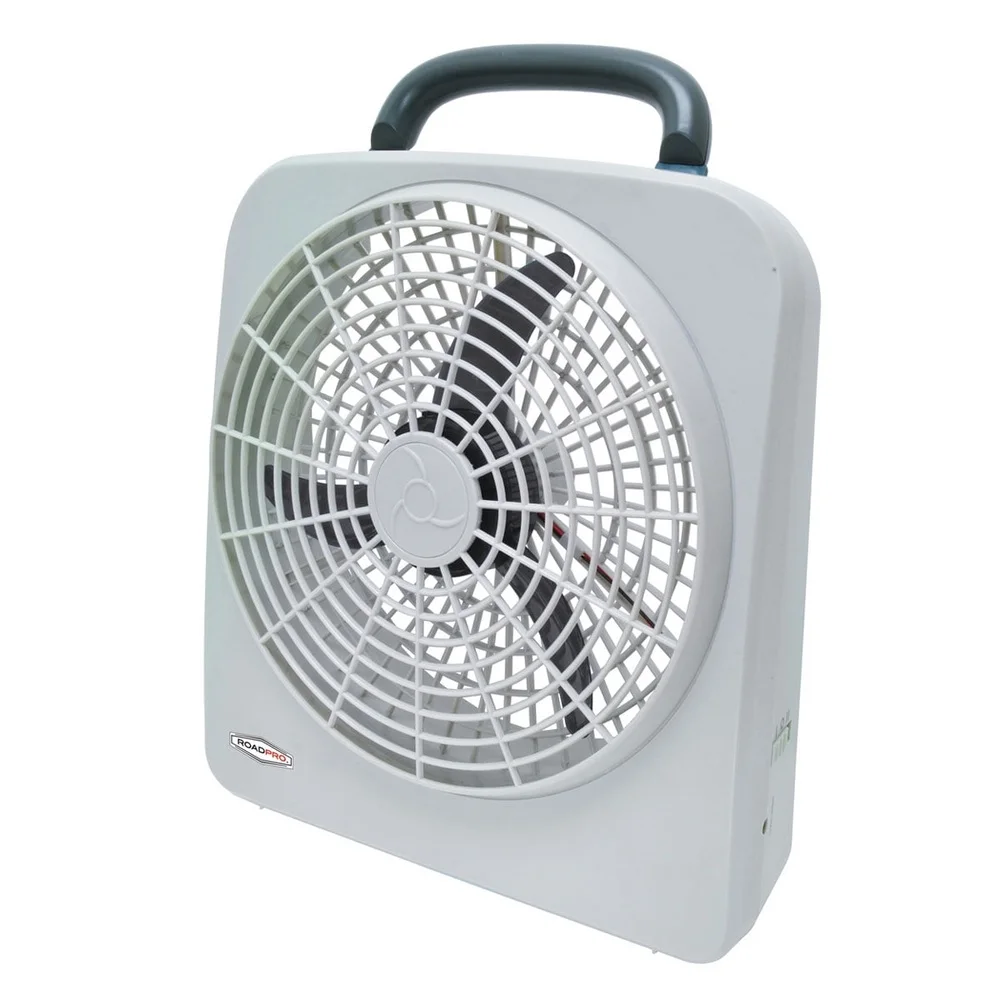 المحمولة 10 بوصة المزدوج سرعة مروحة سيارة RV قارب مدعوم من 12 فولت التوصيل أو بطارية خلية D 40 ساعة عمر البطارية مقبض قابل للطي