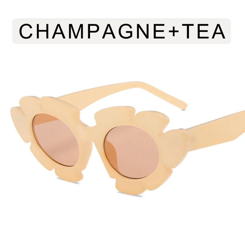 53372 mode Runde Blumen Party Sonnenbrille Frauen Designer Frauen Sonnenblumen Sonne Gläser Vintage Uv400 Außen Oculos De Sol