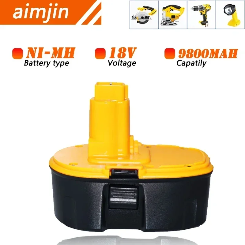 Ni-MH Power Tool for Dewalt 18V 9800mAh DC9096 DE9039 DE9095 DW9098 DE9503 DW9096 Replacement Battery L30