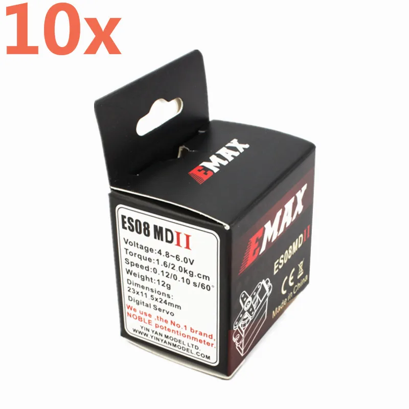 

10x Original EMAX Digital Upgeaded ES08MD 08MD11 12g Micro Servo Motor With Mini Metal Gear For RC Helicopter Plane