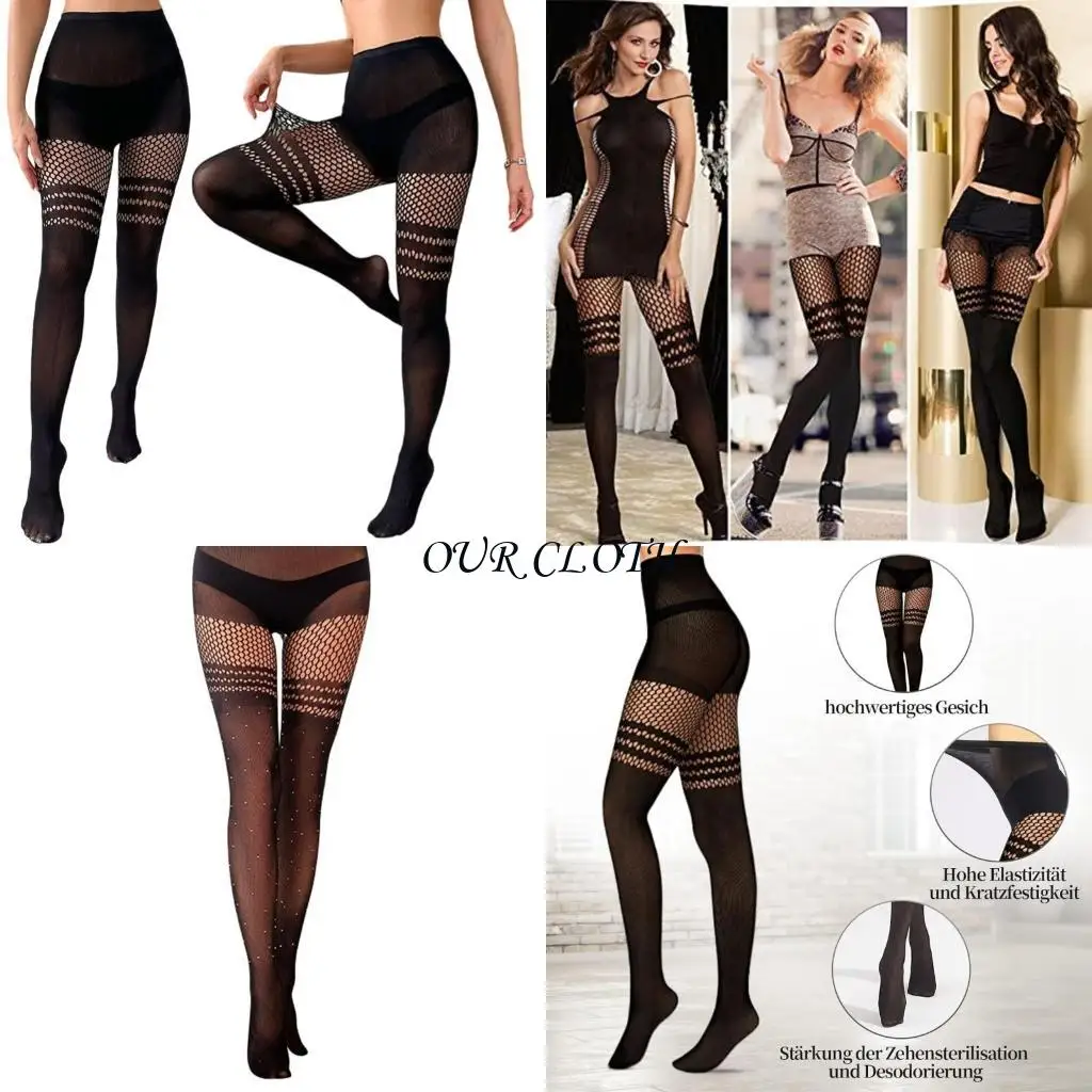 

Lace Thigh High Garter Stockings Patterned Tights for Women Garter Belt Tights Suspender Pantyhose Streetwear Y1AC