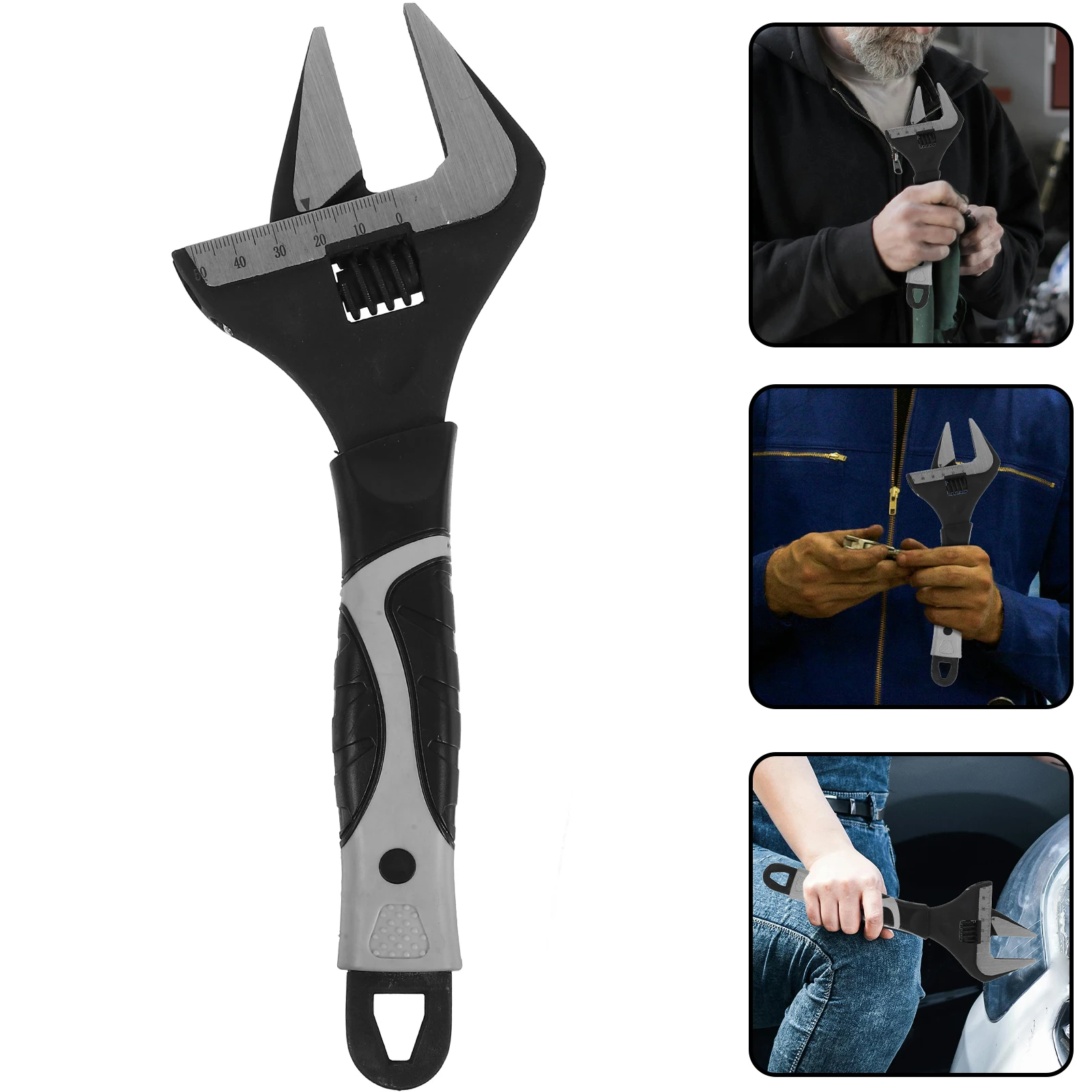 

Adjustable Wrench Tool Chrome Vanadium Alloy Steel Strong Torque Large Opening Wide Mouth Multi-Purpose Faucet Valve Pipe Shower