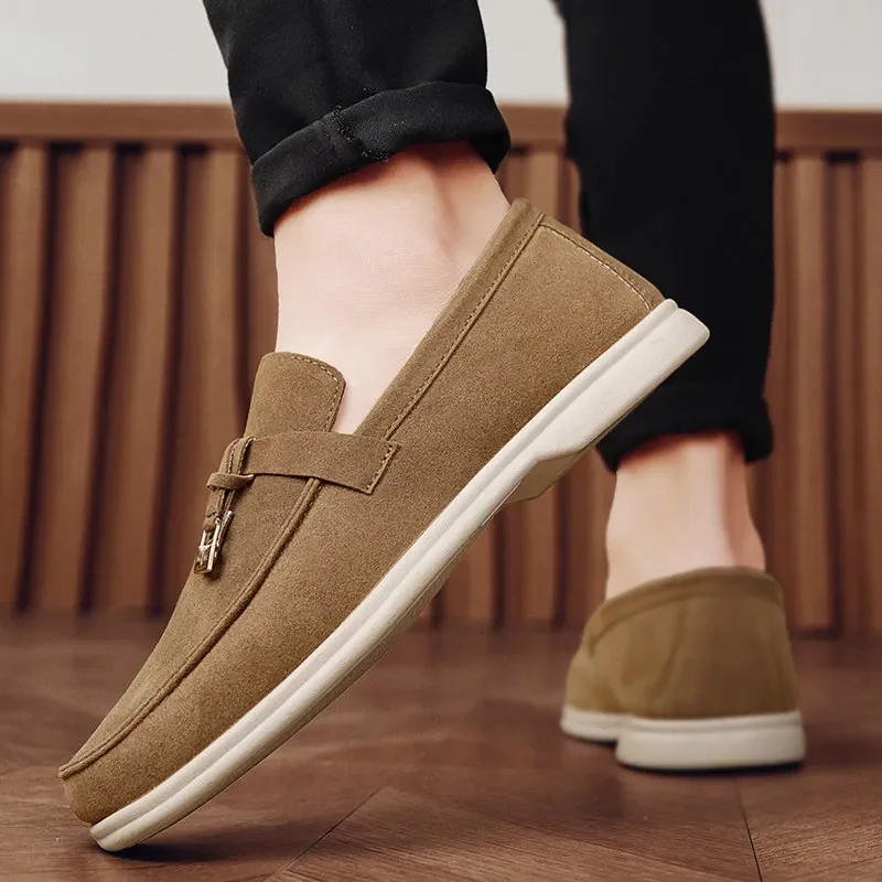 أحذية رخيصة المتسكعون للرجال موضة براون الجلد المدبوغ أحذية من الجلد الرجال الراحة الانزلاق على أحذية قيادة الرجال عادية Mocasines De Hombre #4