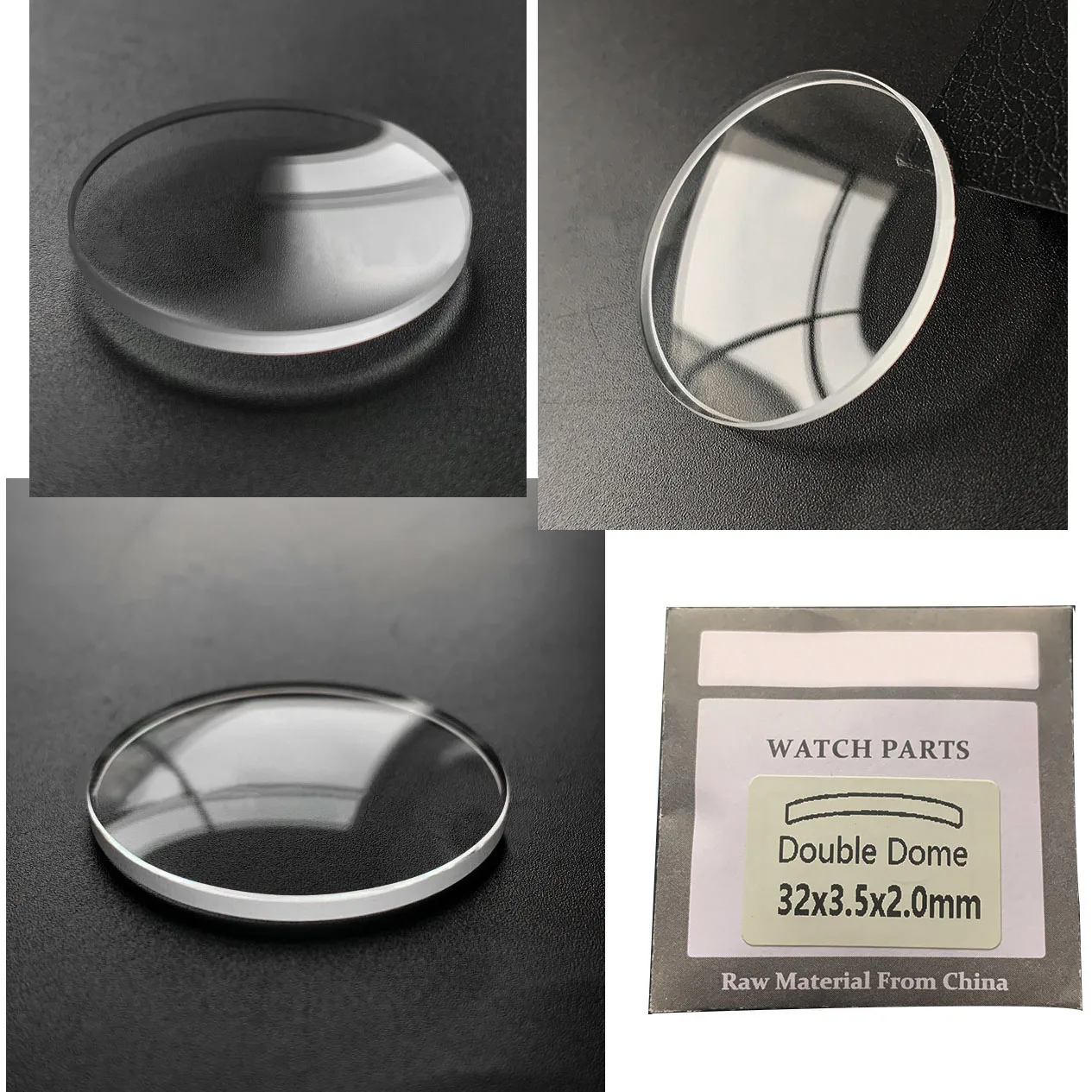 Watch Glass Mineral Glass Double Dome Thickness 2.0mm Diameter 28mm-38.5mm Transparent Watch Crystal Replacement Part