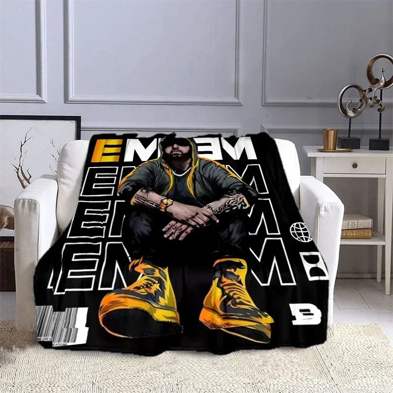 

E-Eminem hip-hop singer printed blanket, fashionable and warm flannel blanket, picnic blanket, bed blanket, birthday gift