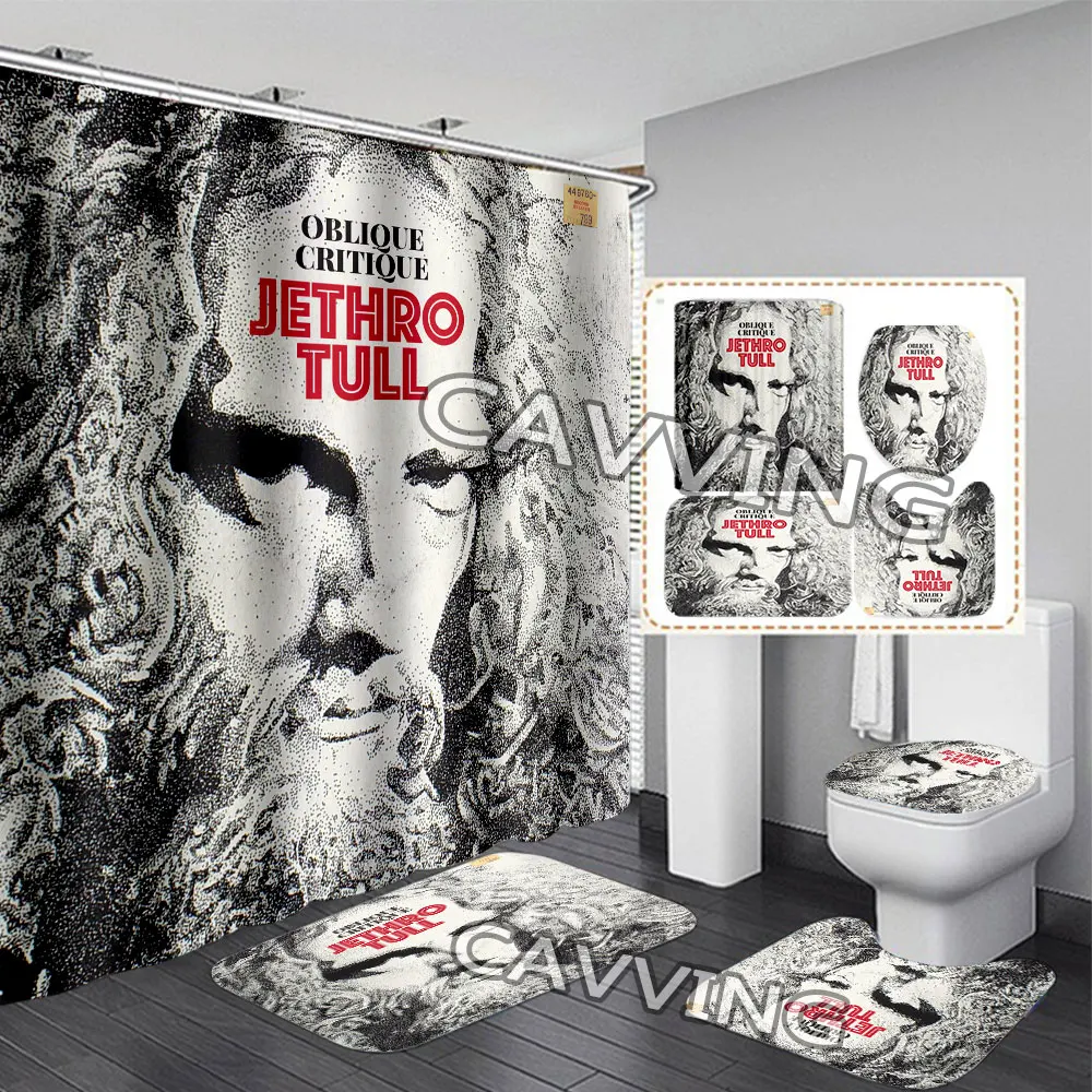 Jethro Tull  3D Shower Curtains Waterproof Bathroom Curtain Anti-slip Bath Mat Set Toilet Rugs Carpet  Home Decor   J02