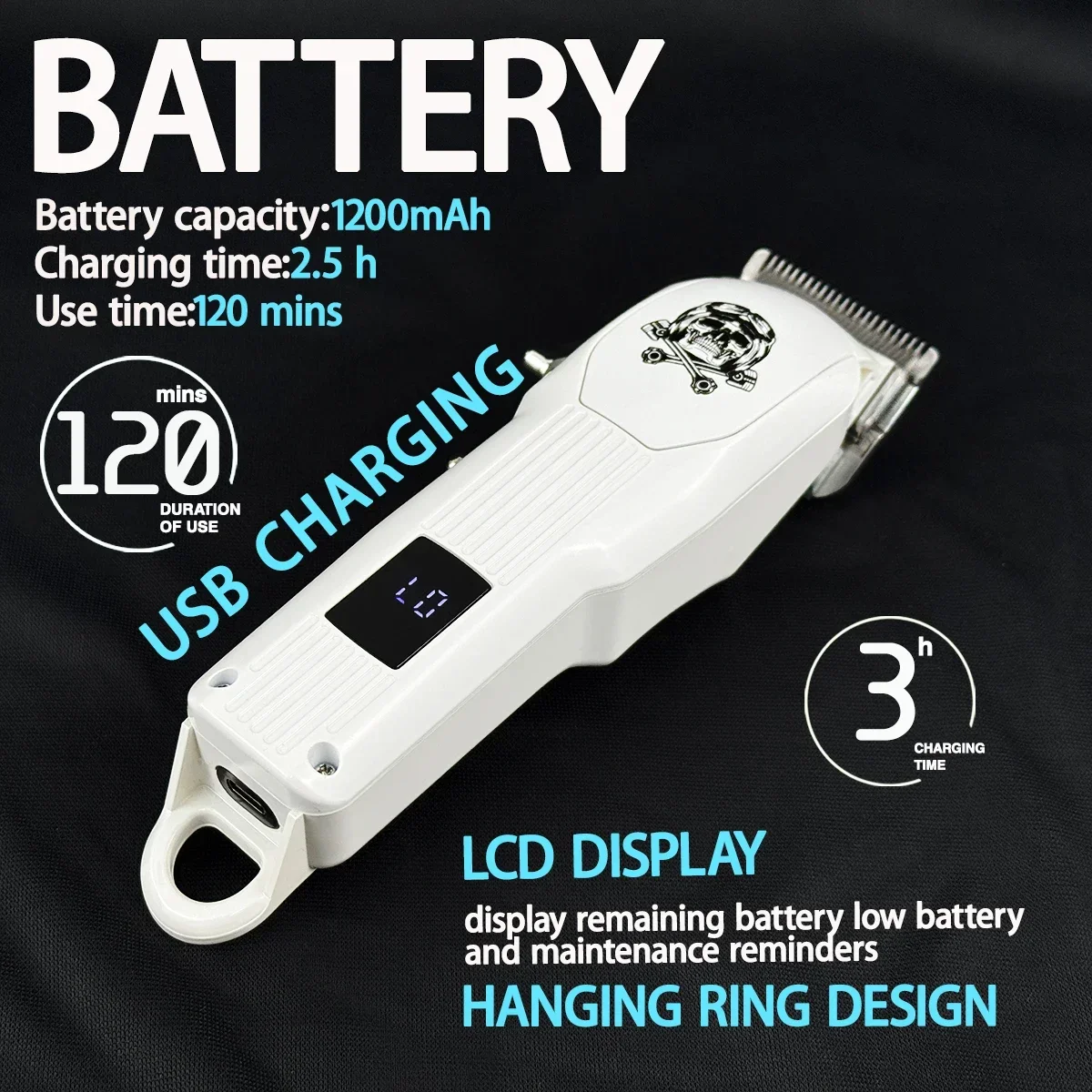 المهنية مقص الشعر الكهربائية BRDCLIP 607 8000 دورة في الدقيقة المحركات أدوات الحلاق أداة تهذيب اللحية ماكينة قص الشعر للرجال