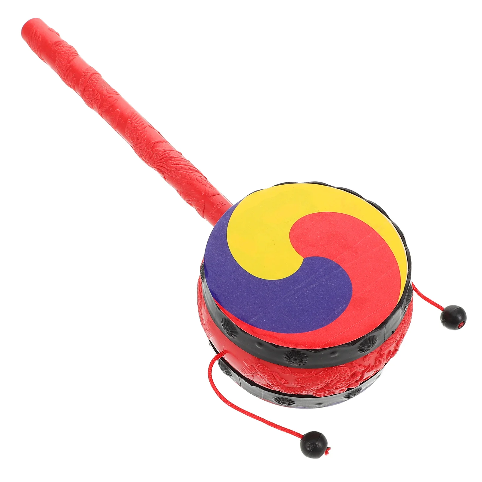 

Korean Taeguk Kids Spinning Rattle Drum Musical Instrument Handheld Paddle Drum Floor For Toddlers Preschool Music