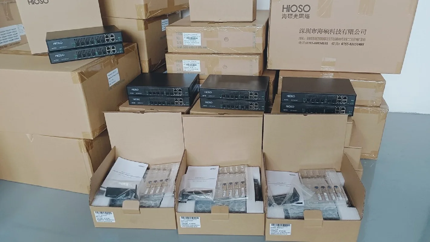 HIOSO 2 porte EPON OLT 2PON WEB SNMP CLI compatibile HUAWEI ZTE FIBER HOME EPON XPON ONUs