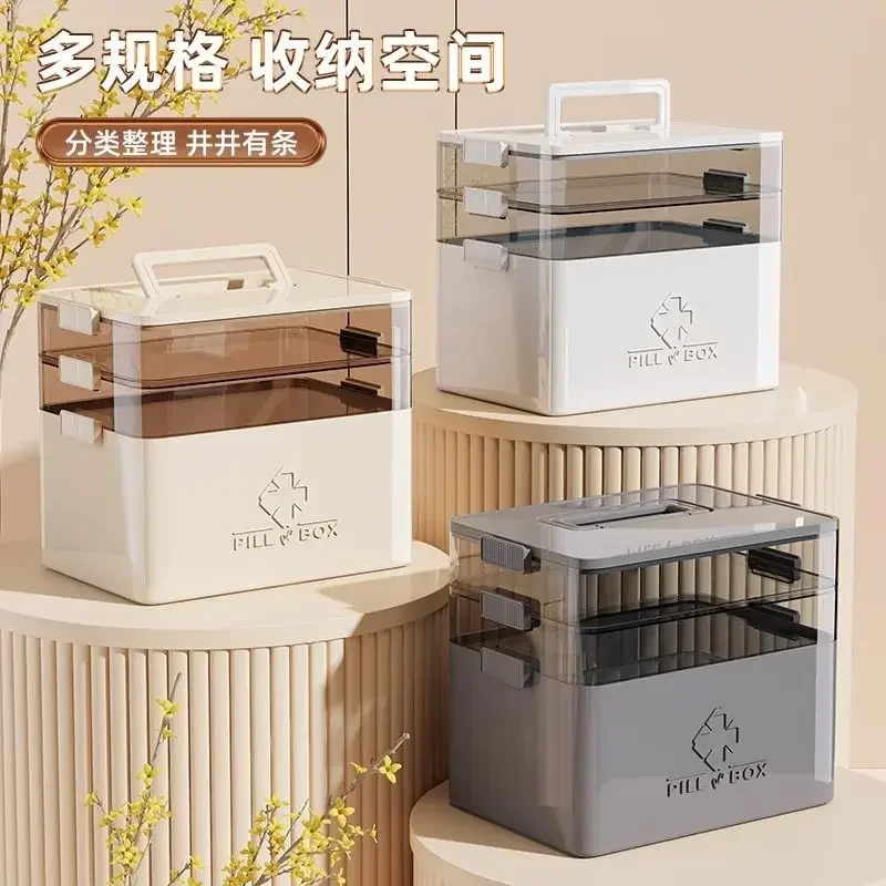 Multi-layer Household Medicine Box Large-capacity Drug Classification Multifunctional Storage Box Family Portable Medicine Box