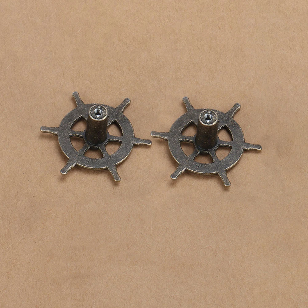 

5Pcs Vintage Style Steering Wheel Handle Durable Cabinet Knob Furniture Door Handle Drawer Pulls Single Hole Knob