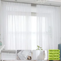 White Tulle Curtain Shading Sheer Curtain Living Room Bedroom Window Garden Yard Screening Decoration Voile Curtain
