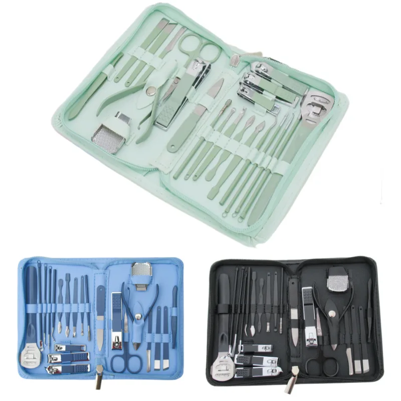 Manicure Set 30 In 1 Praktische Set Met Lederen Hoesje Professionele Hoogwaardige Roestvrijstalen Nagelknipper Persoonlijke Verzorgingstool