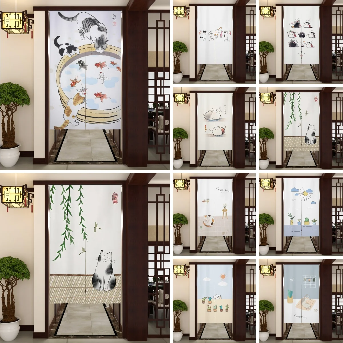 bonito-dos-desenhos-animados-gato-porta-cortina-plantas-verdes-fresco-criativo-nordic-porta-cozinha-particao-noren-decoracao-de-entrada-meia-cortina