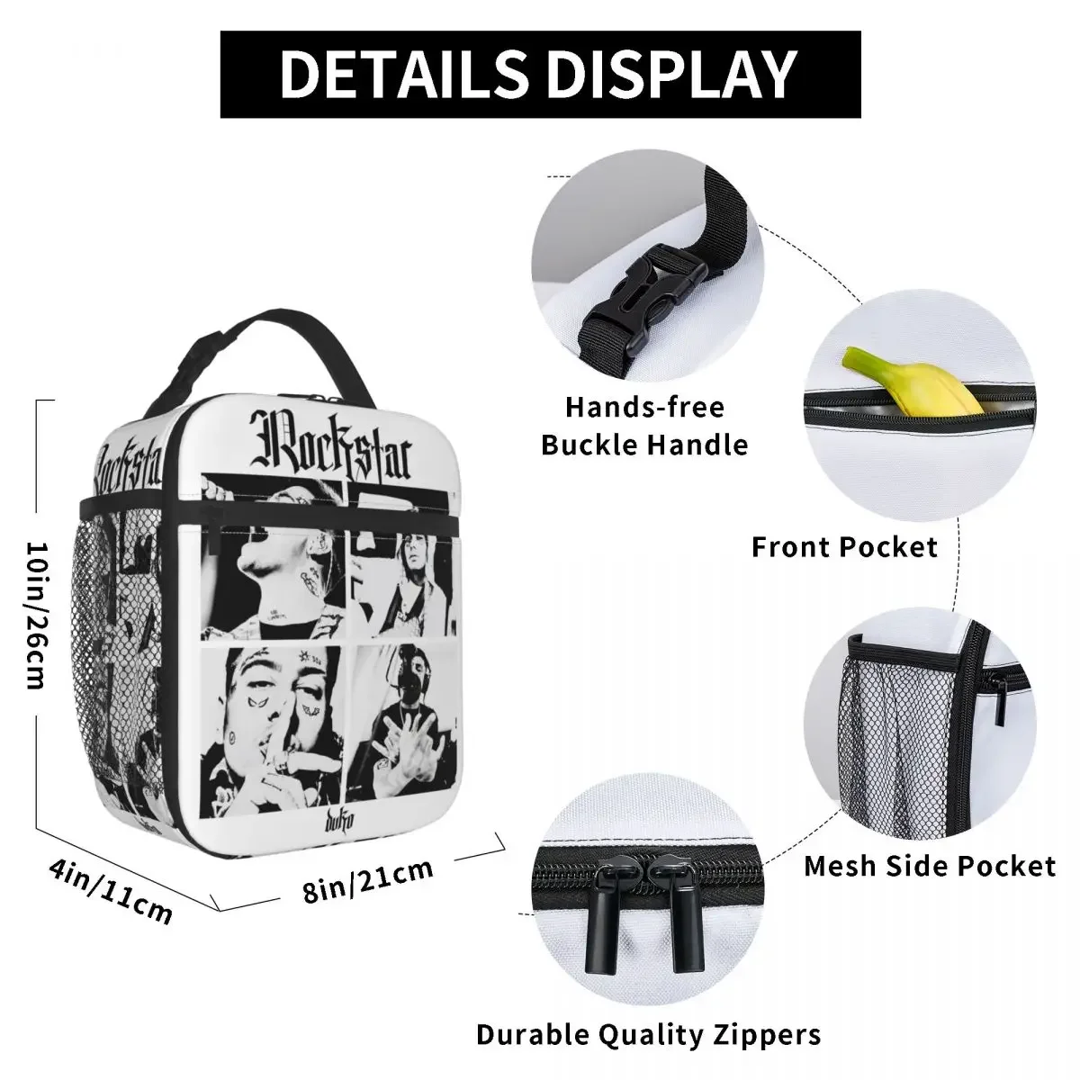 Insulated Lunch Bags Duki Singer Rapper Accessories Storage Food Box Fashion Thermal Cooler Bento Box For School