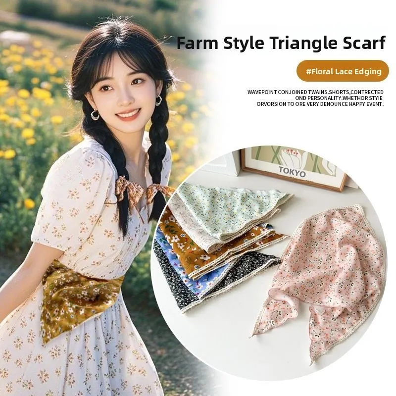 

Dopne Floral Print Square Scarf Waist Belt Dr Women's Country Sle Summer Faion Accory Versatile Sli Trendy