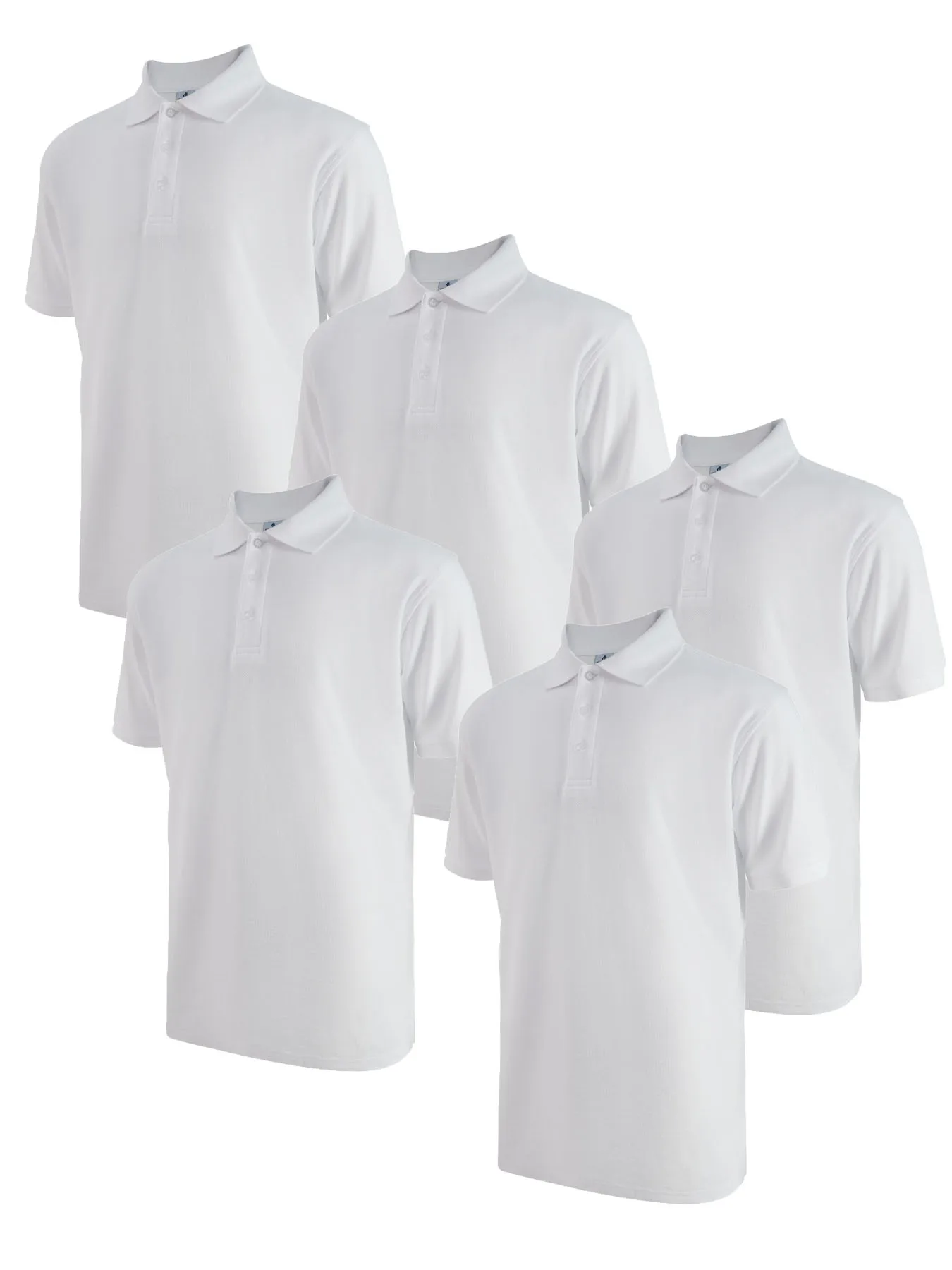 

5 Pack Solid Color Mens Golf Shirt Short Sleeve Dry Fit Moisture Wicking Performance Athletic Casual Work Collared Polo Shirts for Men