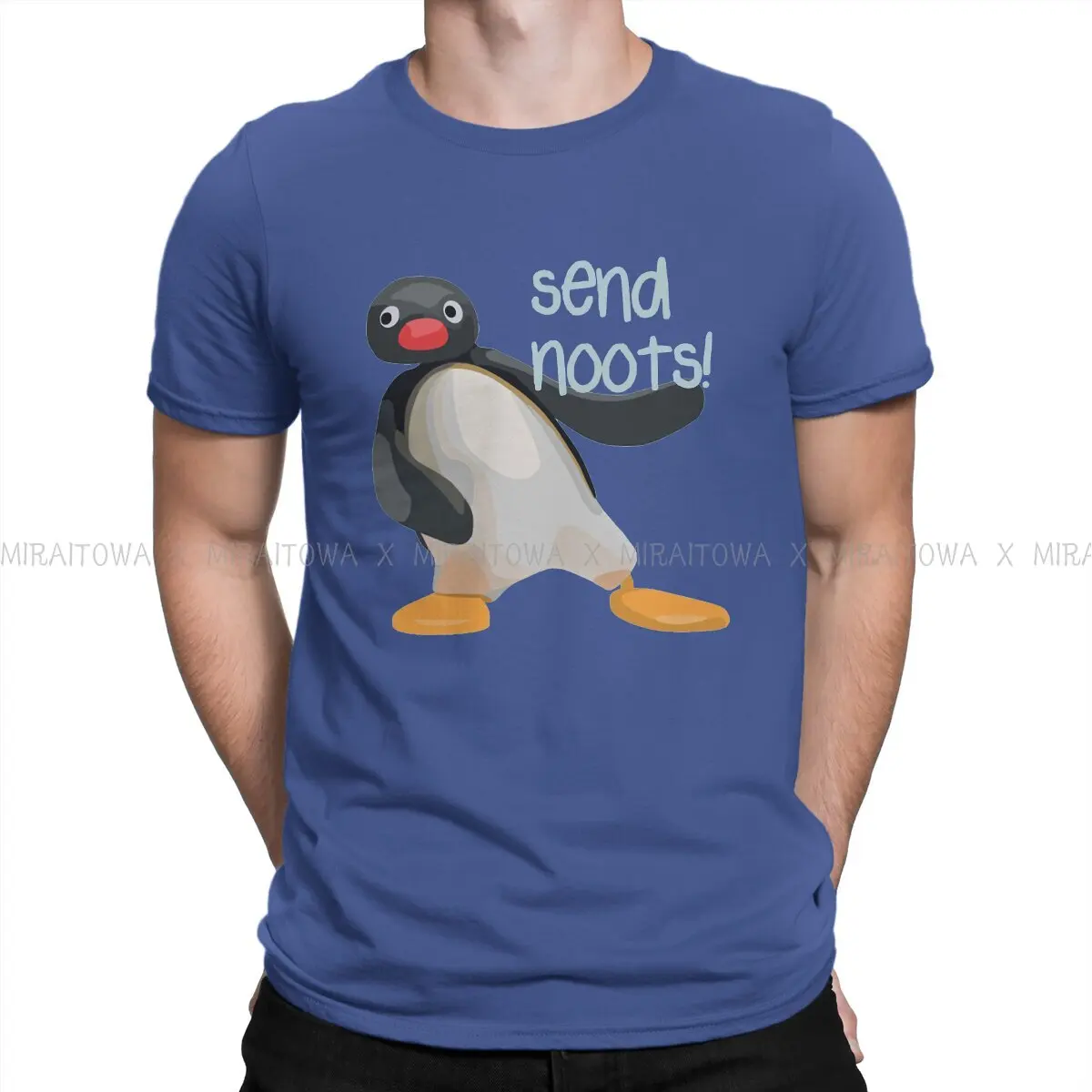 Pingu Penguin Anime Send Noots  Tshirt Homme Men's Tees Blusas Loose Cotton T Shirt For Men