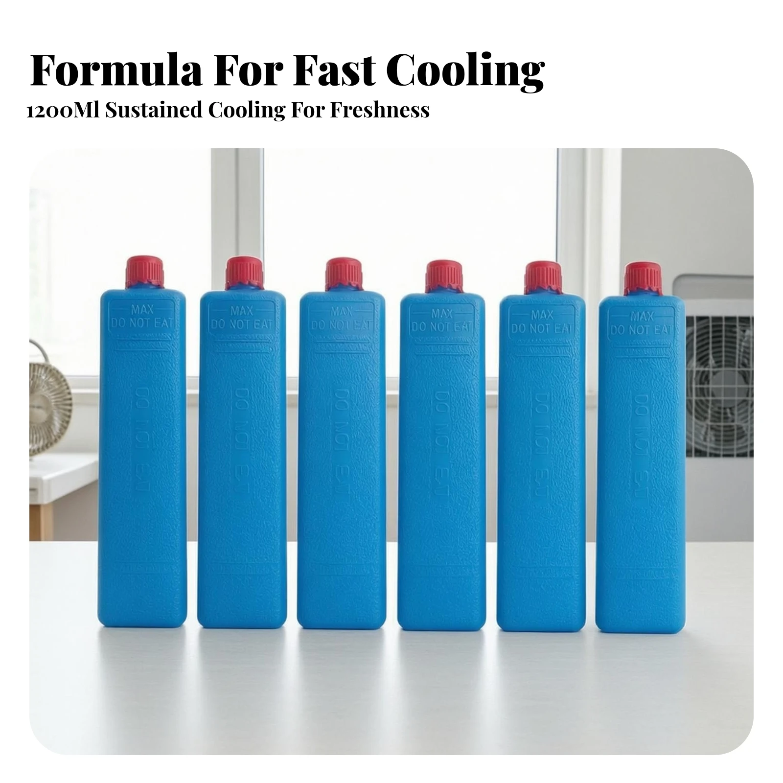 6 Pieces Slim Ice Brick Portable Ice Pack with Screw Cap Cooler Compact for Coolers, Lunch Bags