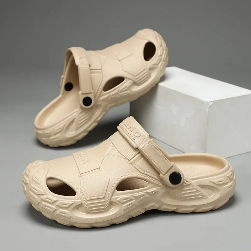 

Outdoor Beach Bag Head Slippers, Men's Large Size EVA Hole Shoes, Summer Breathable, Non-slip and Wear-resistant Sandals